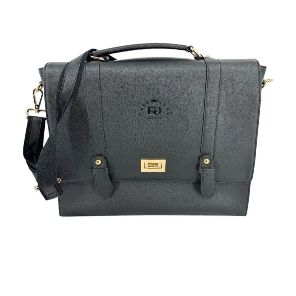 Easegave Black Briefcase 15.6 inch laptop professional bag shoulder strap